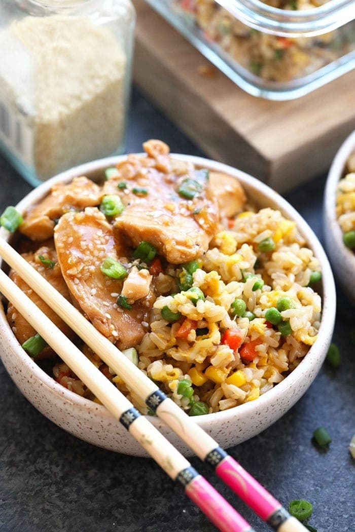 healthy fried rice in a bowl