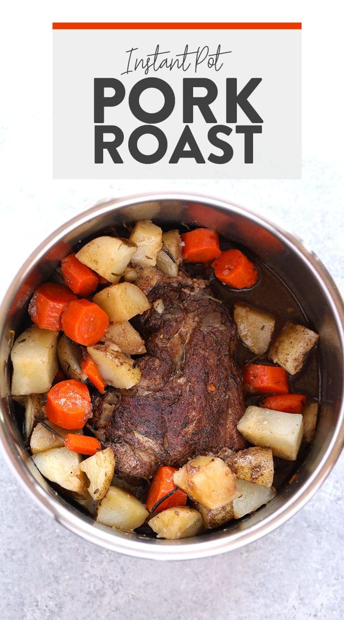 Instant pot pork roast with text overlay