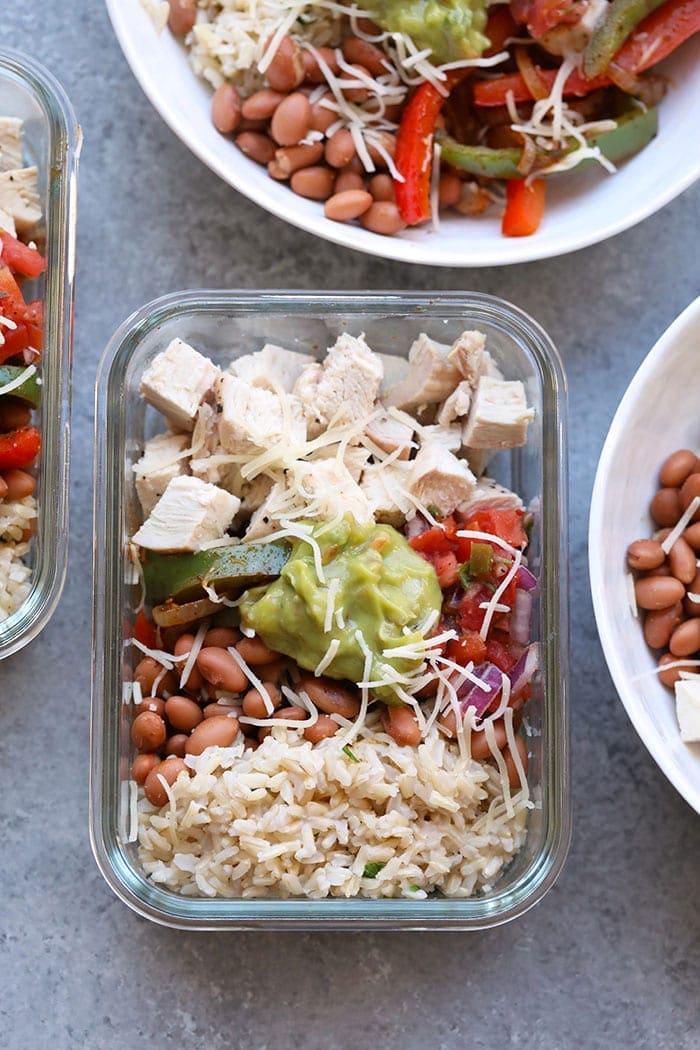 Meal prep containers with healthy lunch to go Stock Photo by fahrwasser