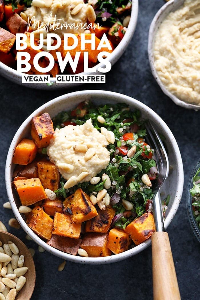 Mediterranean Vegan Buddha Bowls (perfect meal prep!) - Fit Foodie Finds