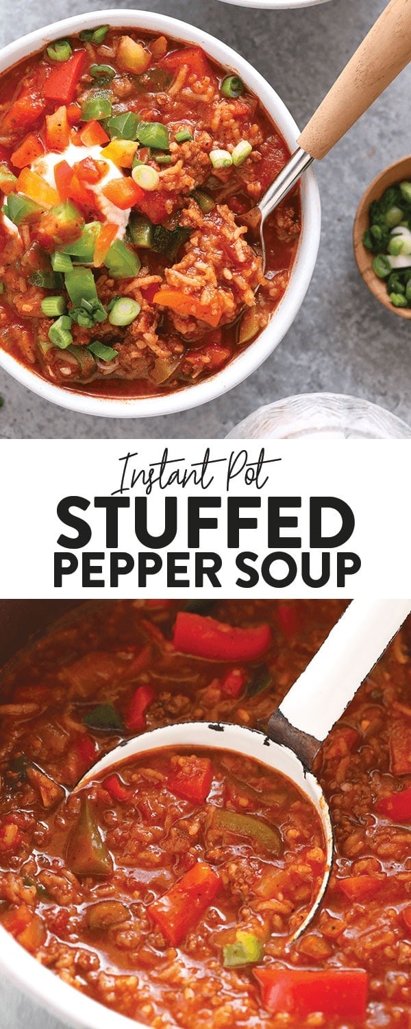Instant Pot Stuffed Pepper Soup - Fit Foodie Finds