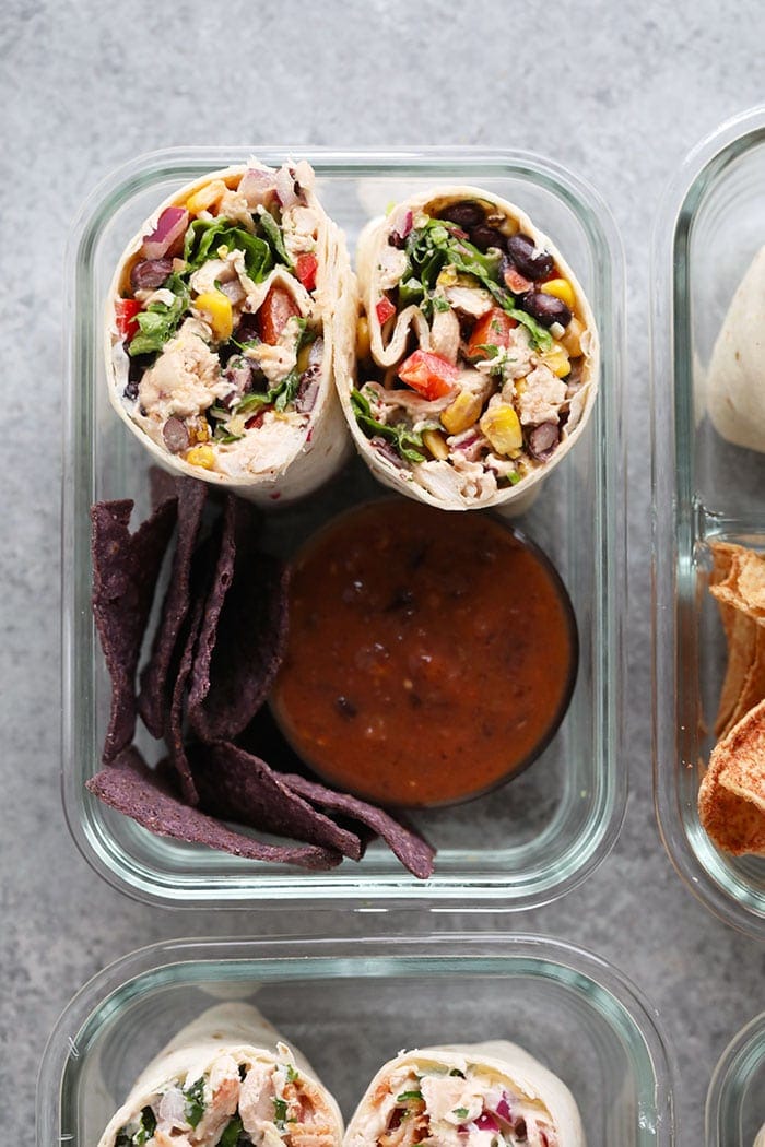 A photo of southwestern chicken salad bento box