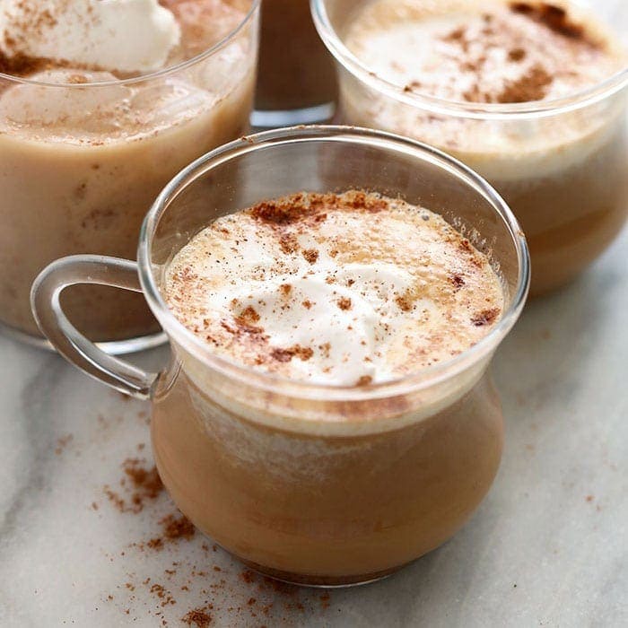 A photo of a chai tea latte in a mug