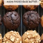 6 healthy muffin recipes made from base batter.