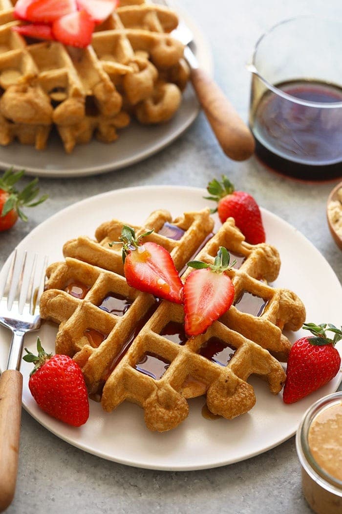 healthy protein waffles on a plate