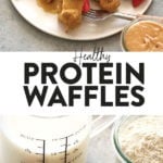 Protein waffles on a white plate.