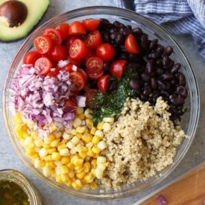 A photo of quinoa salad ingredients