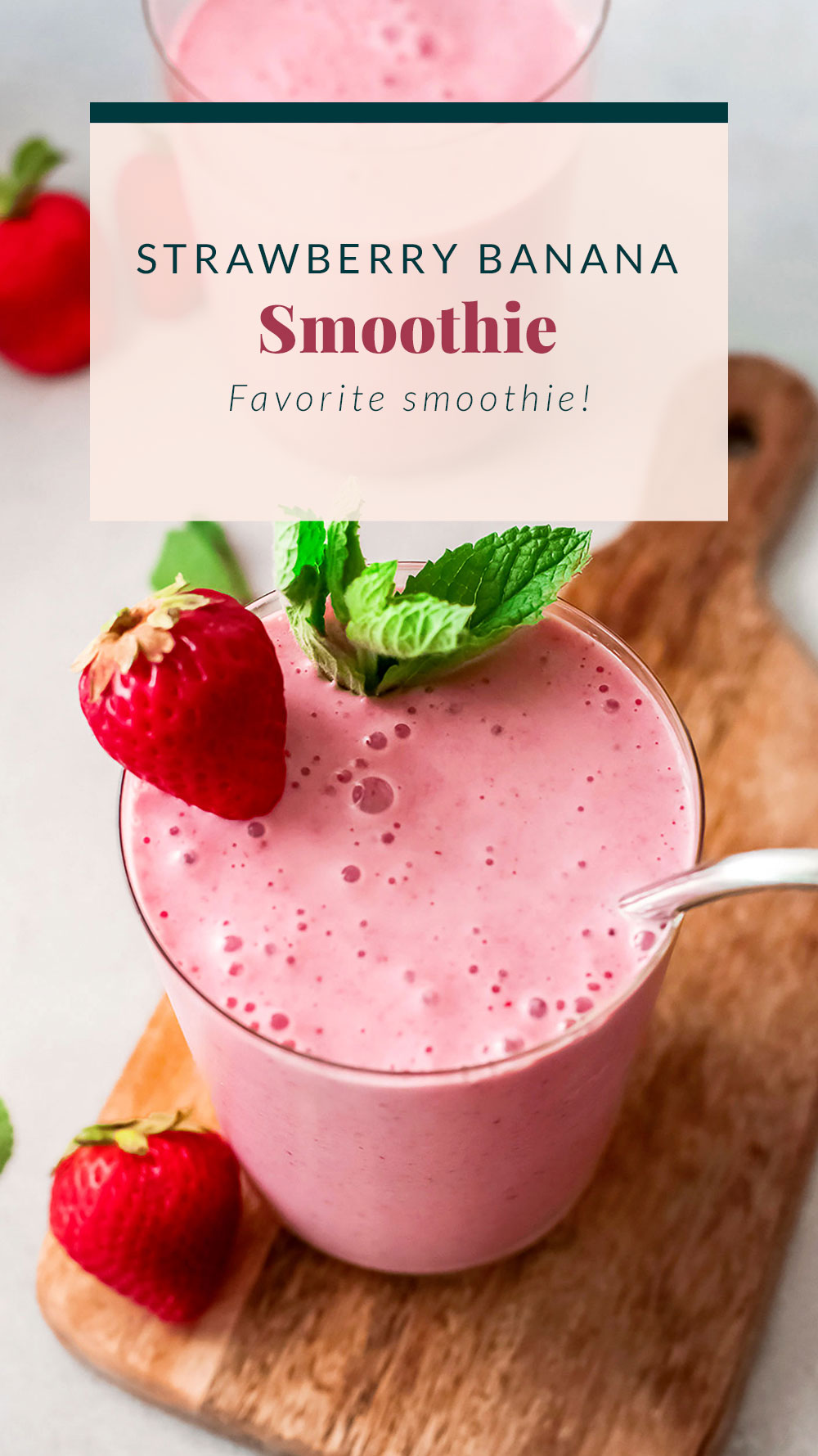 Strawberry Banana Smoothie (Frozen Fruit Smoothie) - Fit Foodie Finds