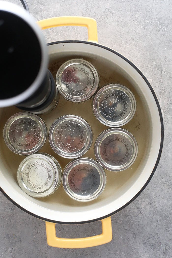 Jars in Pot submerged in water