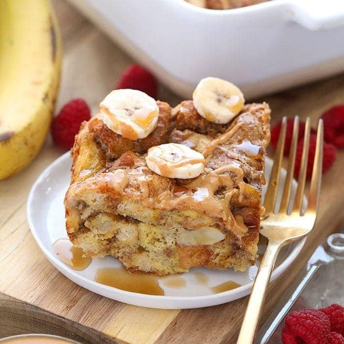 Peanut Butter Banana French Toast Bake Fit Foodie Finds