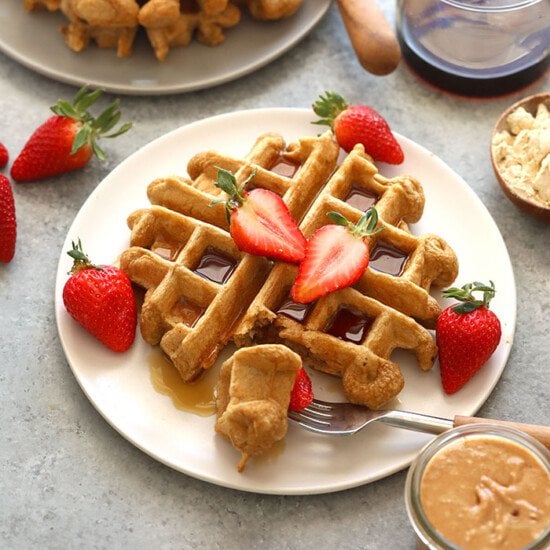 protein waffles on a plate
