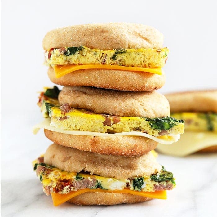 Healthy Freezer Breakfast Sandwiches - Sweet Savory and Steph
