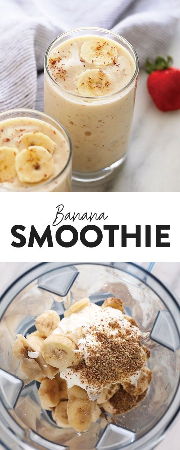 Easy Banana Smoothie (11g of protein!) - Fit Foodie Finds