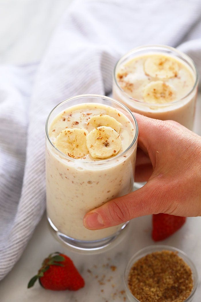 Healthy Banana Smoothie 11g Of Protein Fit Foodie Finds