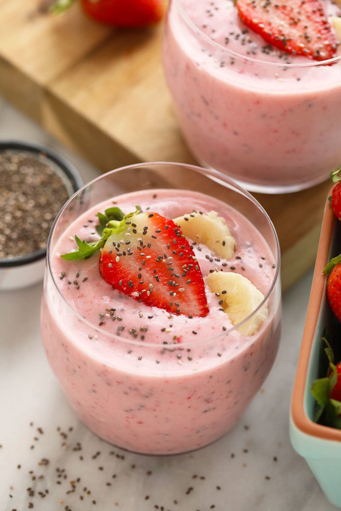 Creamy Strawberry Chia Seed Smoothie Fit Foodie Finds