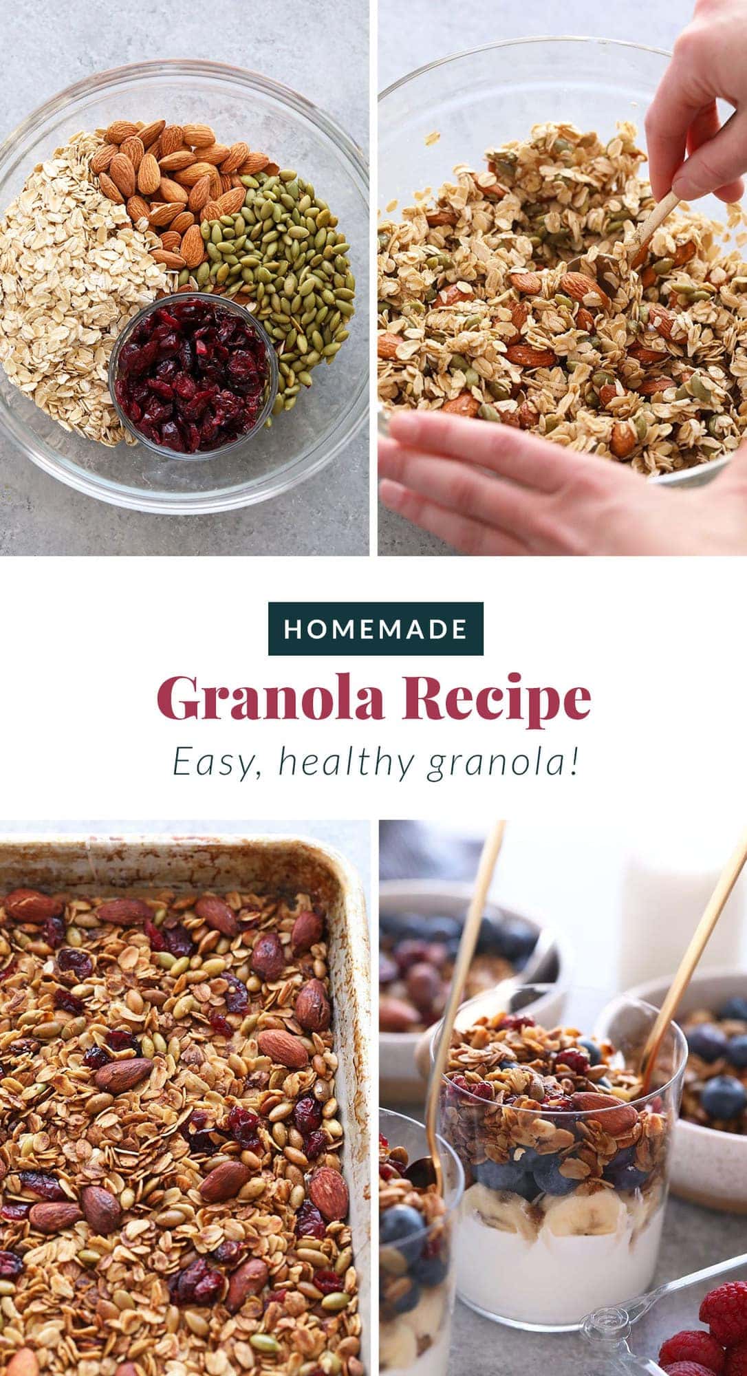 Simple Granola Recipe (high fiber/low sugar) - Fit Foodie Finds