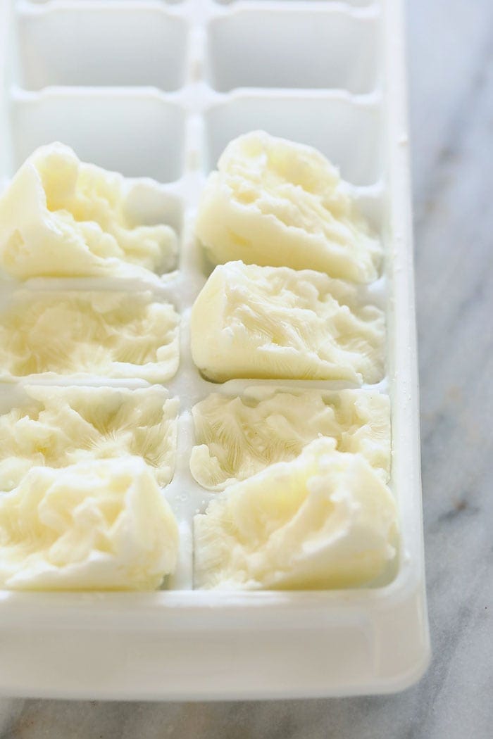 frozen greek yogurt in ice cube trays