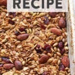 Granola recipe featuring cranberries and nuts that promotes health.