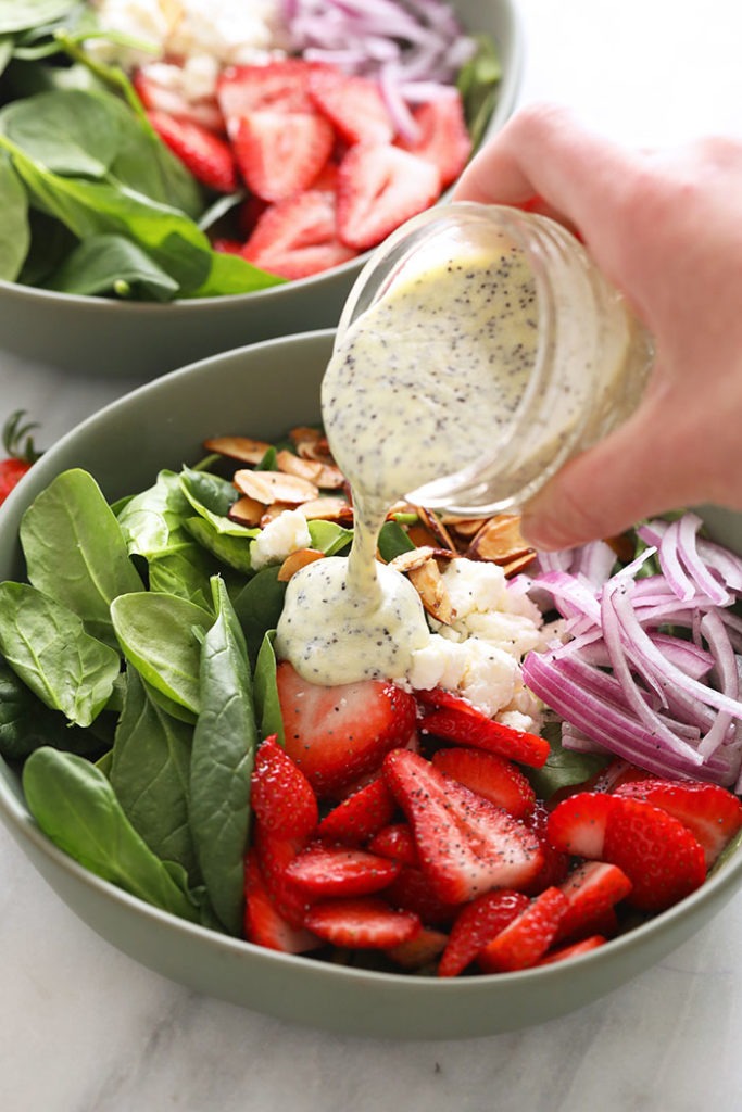 Strawberry Spinach Salad W  Poppyseed Dressing! - Fit Foodie Finds