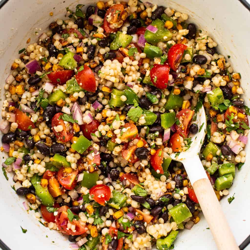 salad in bowl.