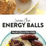 Lemon chia cake energy balls gluten free.