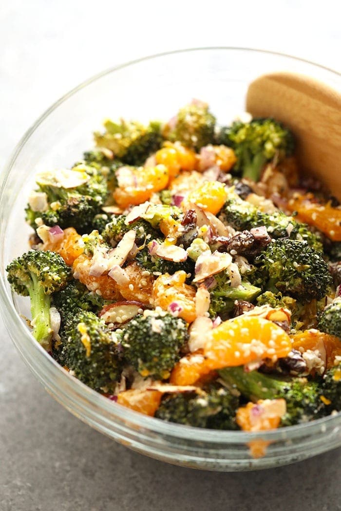 Vegan Mandarin Orange Broccoli Salad - Fit Foodie Finds