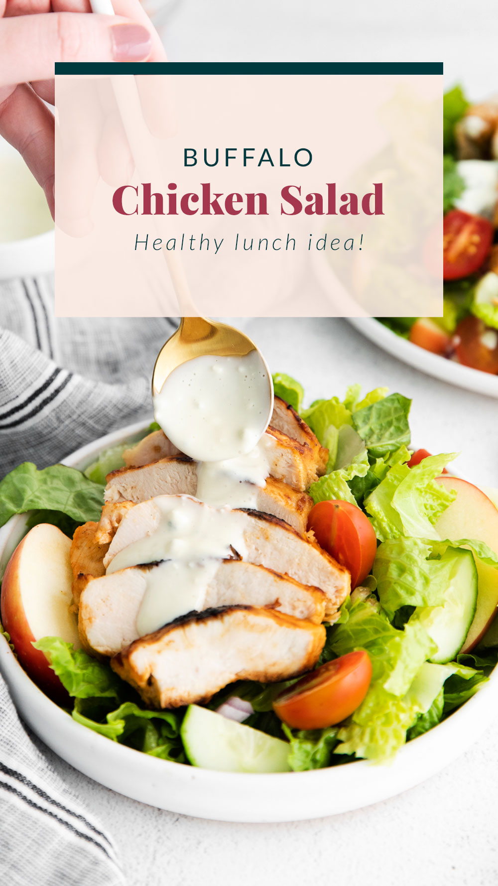 Grilled Buffalo Chicken Salad (healthy salad!) - Fit Foodie Finds