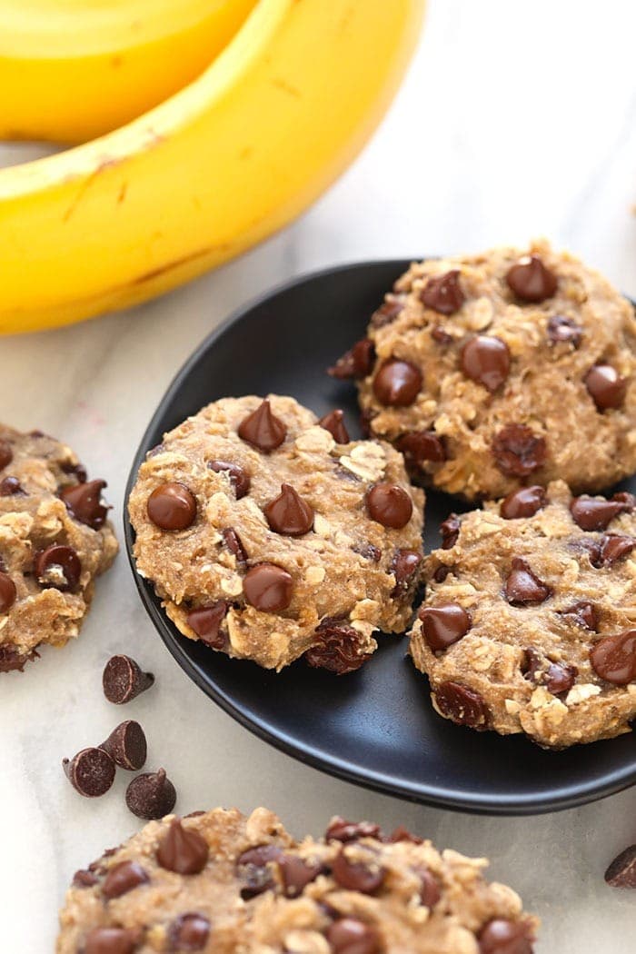 banana oatmeal cookies on plate