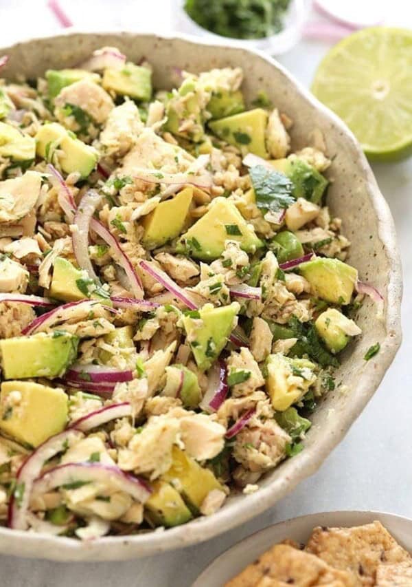 Avocado Tuna Salad in a bowl