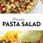 Mexican-inspired taco pasta salad served in a bowl.