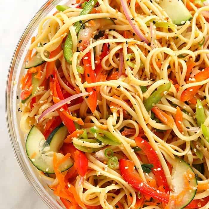 Rainbow Sesame Noodle Salad