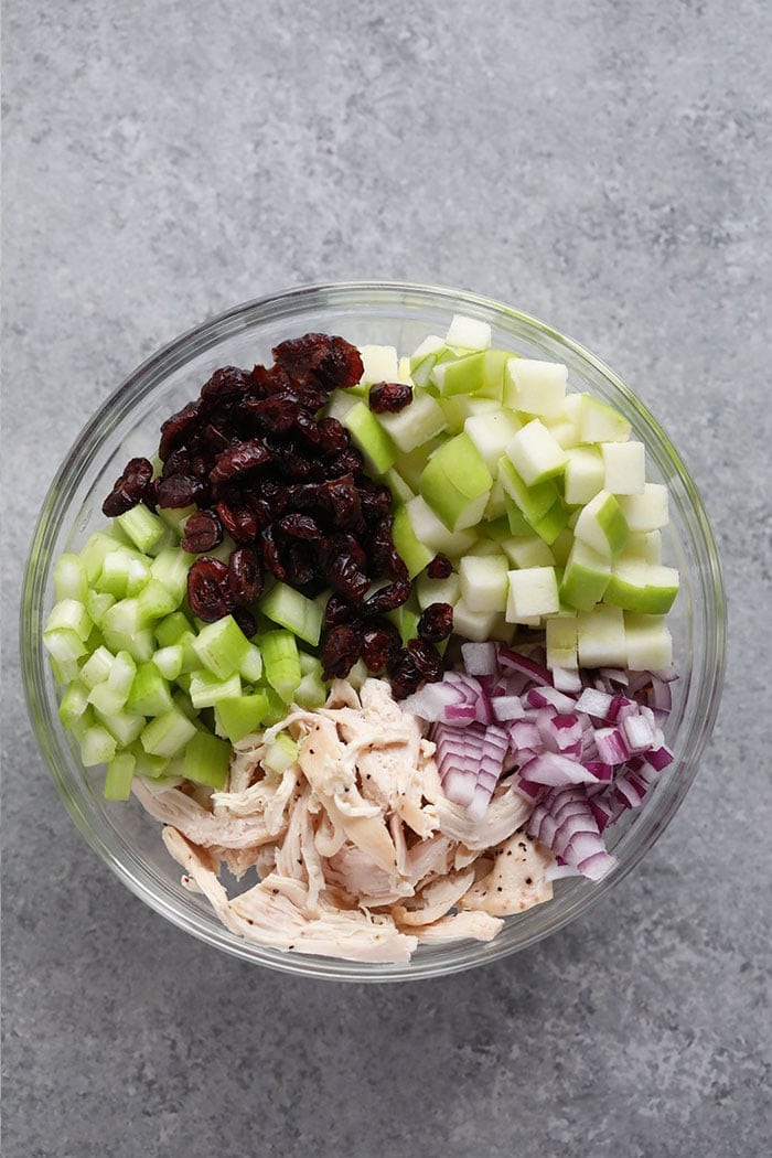 Meal Prep Cranberry Walnut Chicken Salad {GF, Low Cal} - Skinny