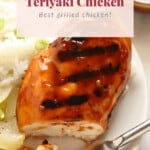 Grilled teriyaki chicken with rice and vegetables.