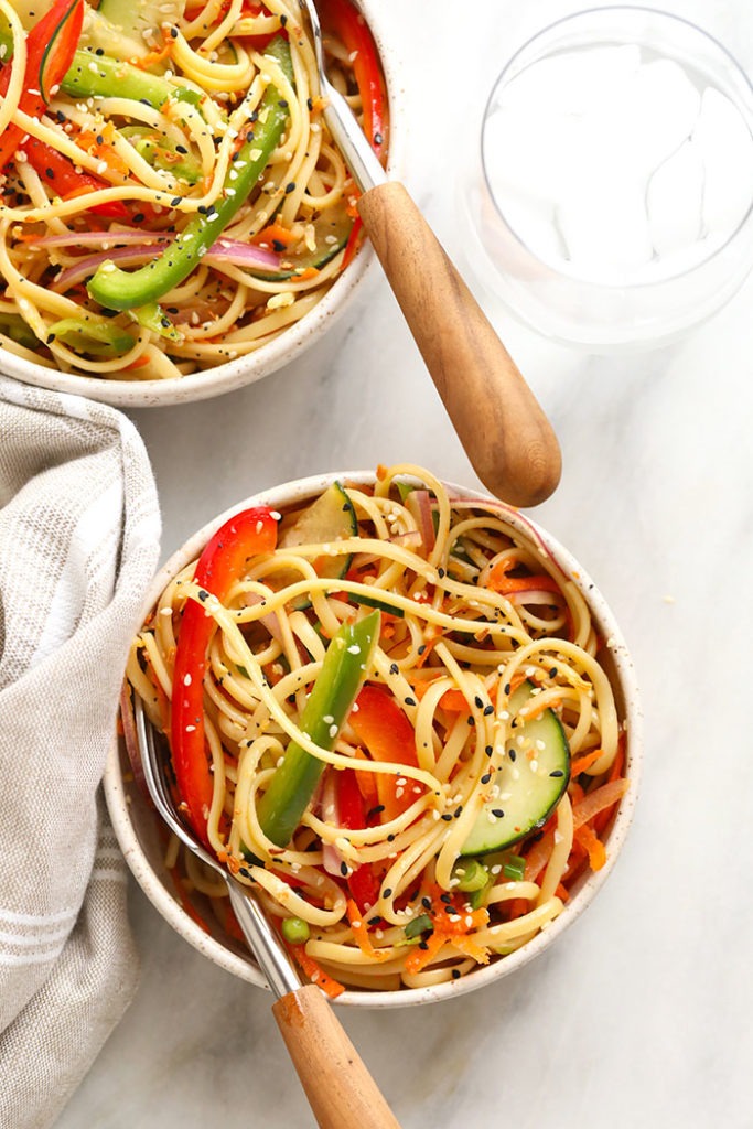 Rainbow Asian Noodle Salad - Fit Foodie Finds