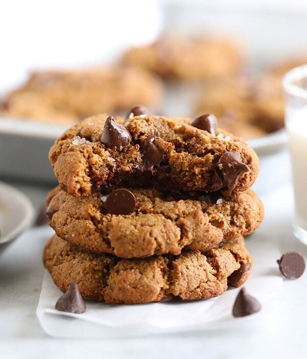 stack of chocolate chip cookies