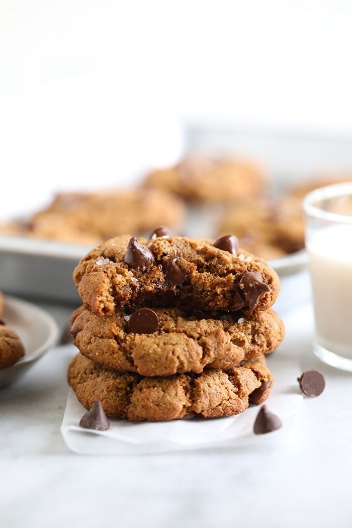 stack of chocolate chip cookies