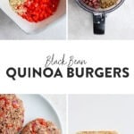 Quinoa-based black bean burgers.