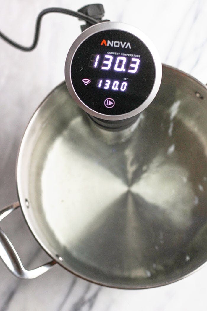 Setting the temperature on a sous vide 