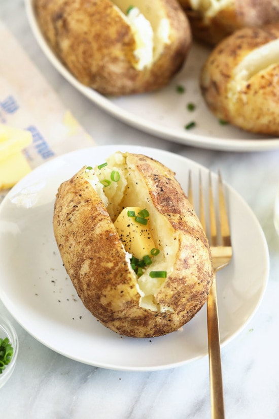 Baked Potato in Oven (wrapped in foil) Fit Foodie Finds