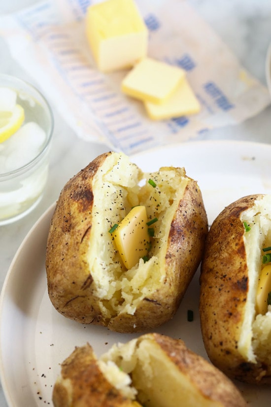 Baked Potato in Oven (wrapped in foil) Fit Foodie Finds