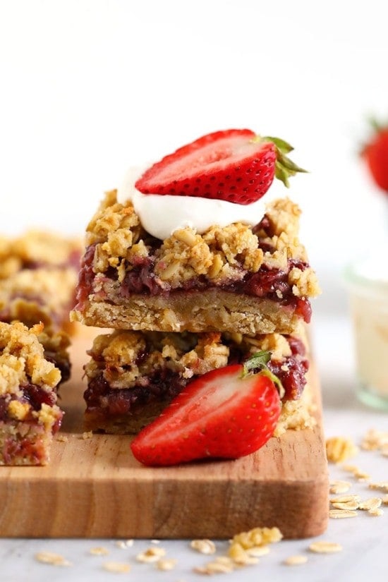 Perfect Strawberry Oatmeal Bars - Fit Foodie Finds