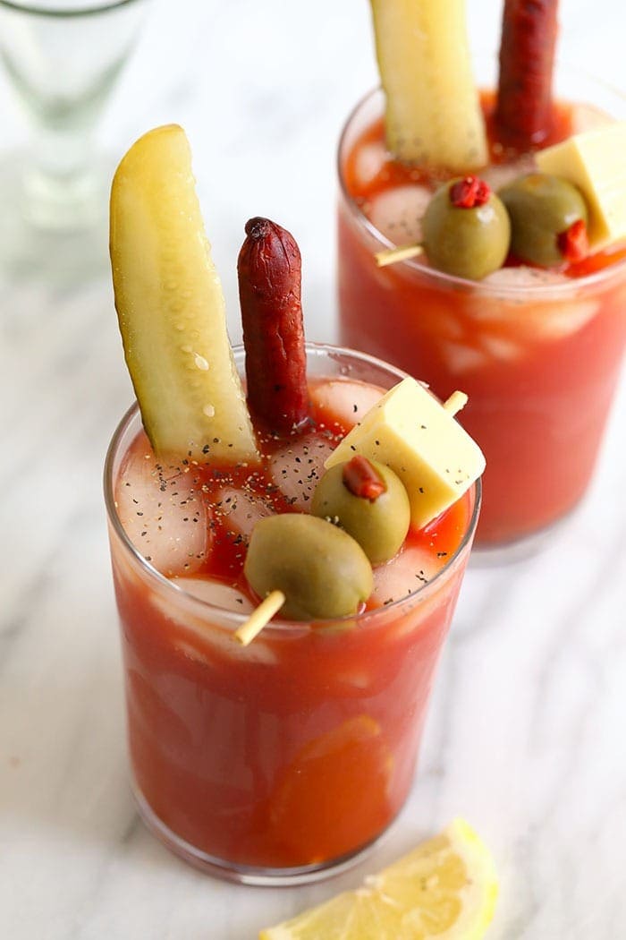 bloody mary in a glass