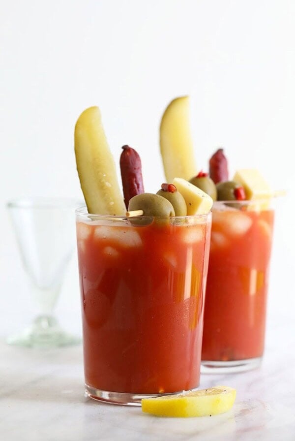 Bloody Mary recipe in a glass