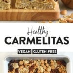 Healthy vegan carmelita bar recipe.