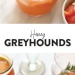 Honey-infused Greyhound cocktail recipe.