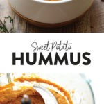 sweet potato hummus with a twist of carrots in a bowl.