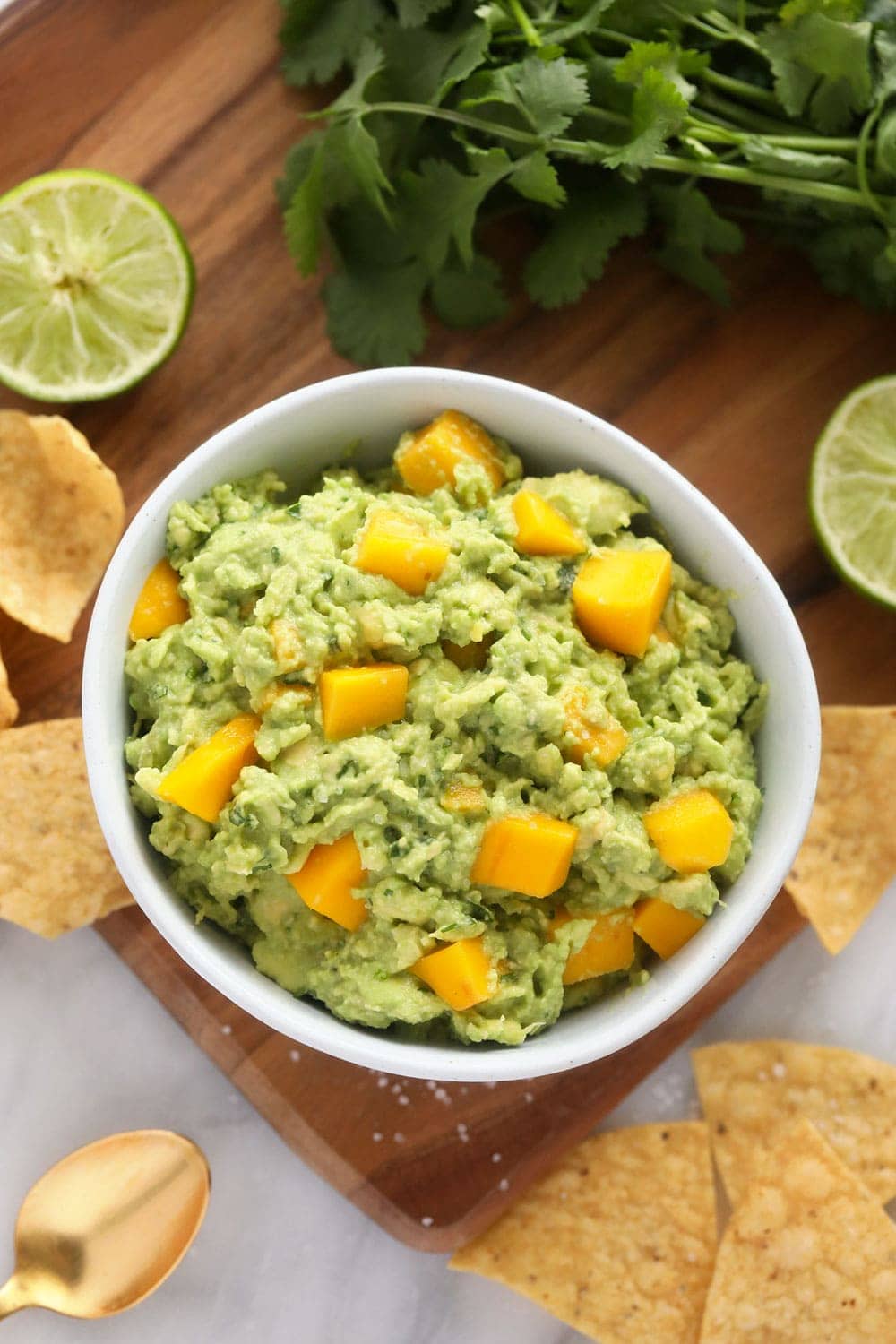 mango guacamole in bowl