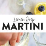 Lemon drop martini infused with blueberries.