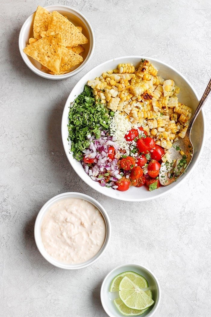 Mexican Street Corn Salad in a bowl.