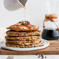 healthy chocolate chip pancakes